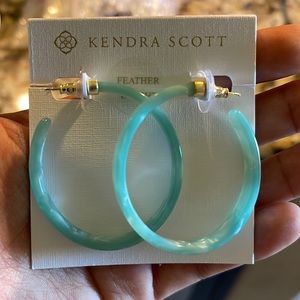 NWT Kendra Scott SM Kash Hoops in Sea Green